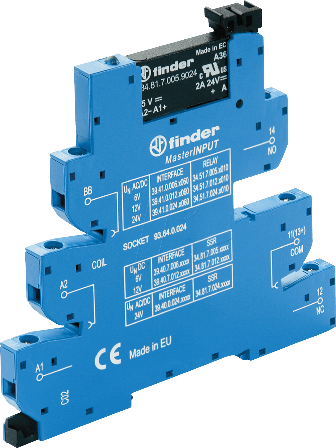 Thumbnail - FIN 39.40 23024 - Koppelrelais, 1 Schließer, 2A, 230VAC/24VAC/DC