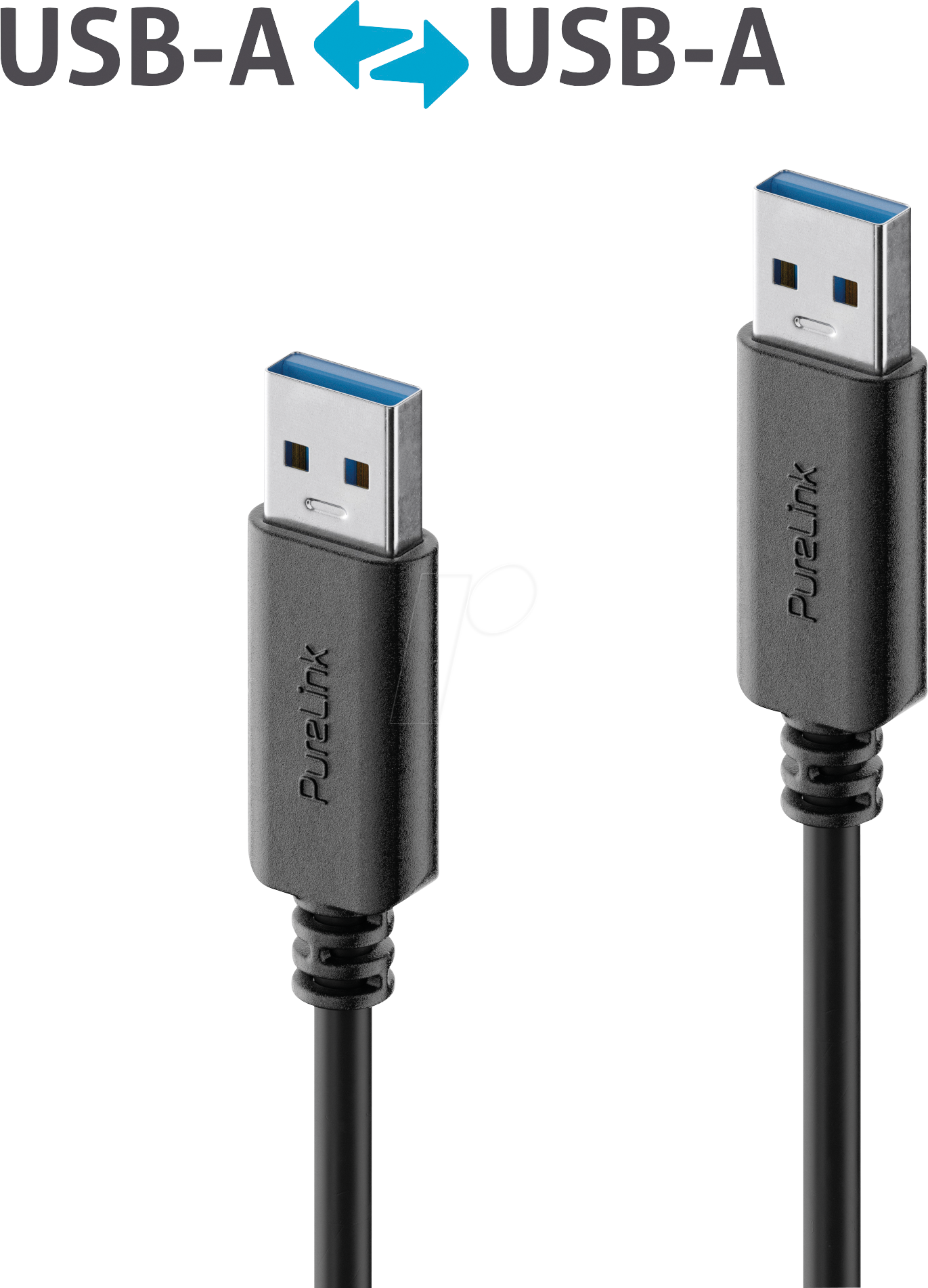 Thumbnail - PURE IS2401-005 - USB 5 Gb/s Kabel, iSerie, A Stecker auf A Stecker, schwarz, 0,5