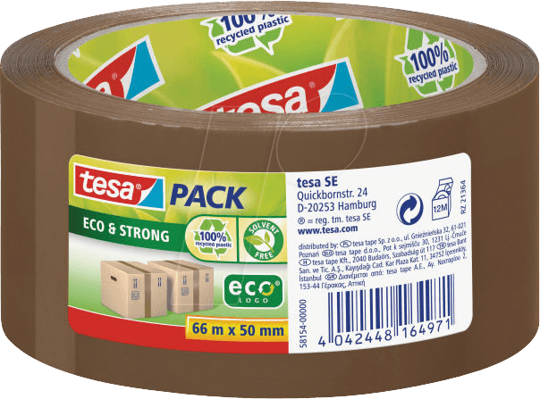 TESA 58154 - tesapack® Eco & Strong, 66 m x 50 mm, braun