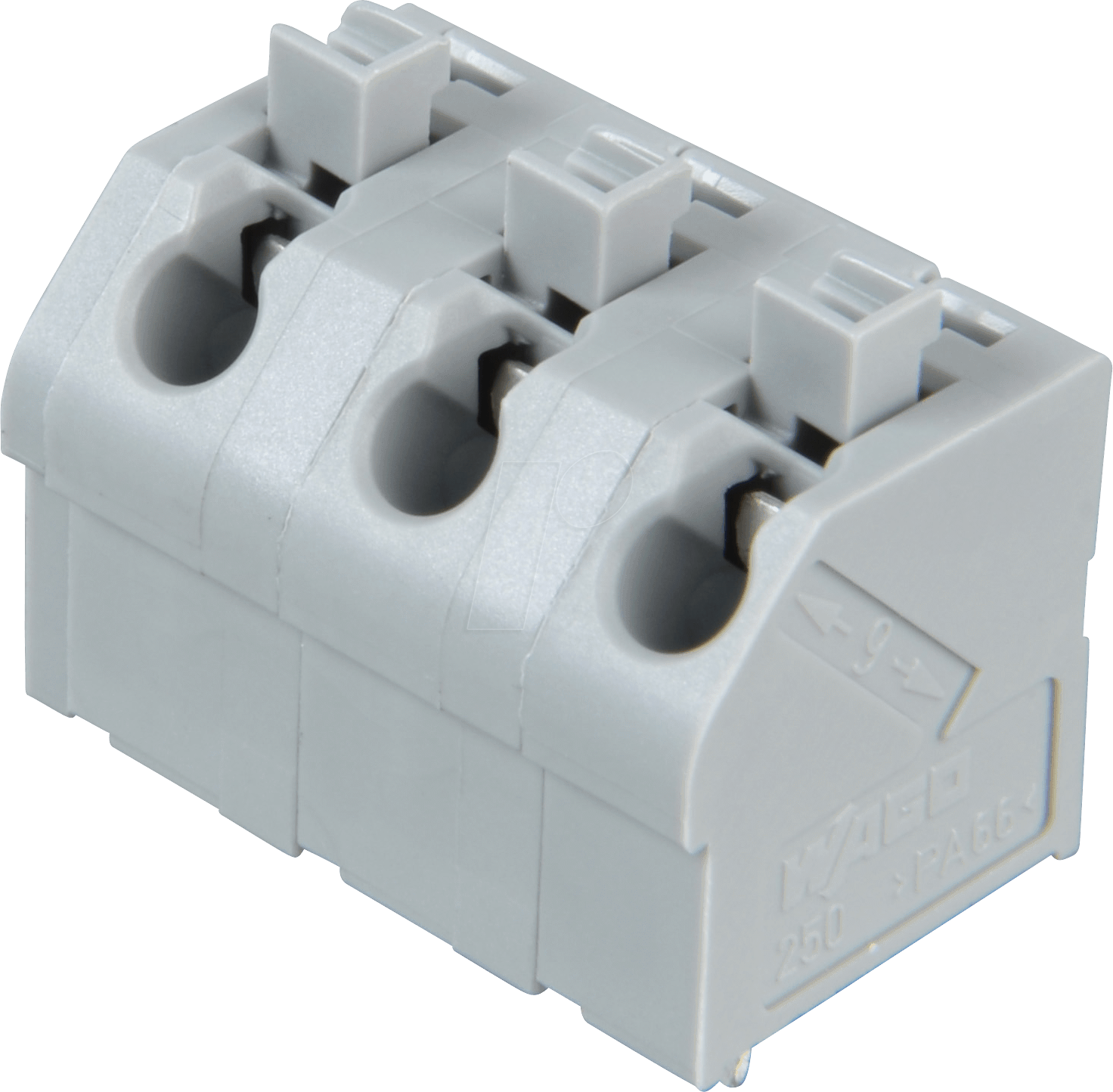 WAGO 250-603 - Klemmleiste mit Betätigungsdrückern, RM 7,5 mm, 17,5A, 3-pol