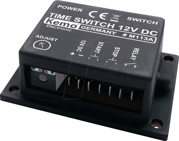 M 113A - Garage - Zeitschalter, 2 Sek bis 23 Min, 12-15V