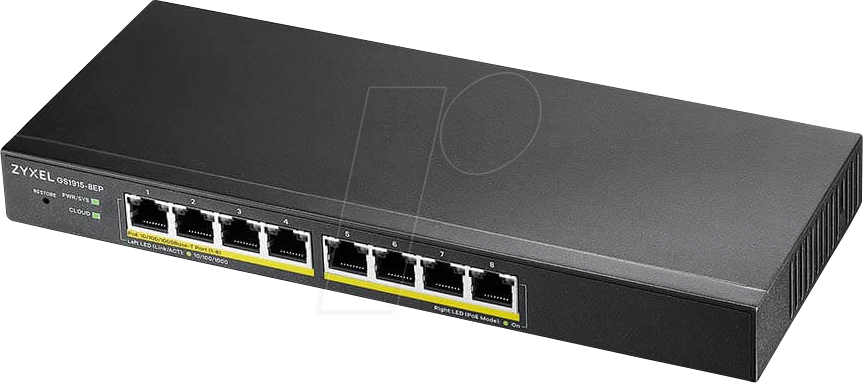 Thumbnail - ZYXEL GS1915-8EP - Switch, 8-Port, Gigabit Ethernet, PoE+