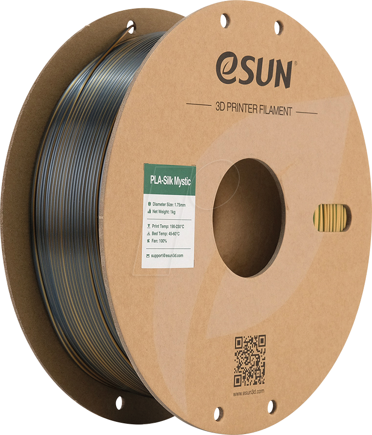 ESUN 72203013 - Filament, PLA-Silk Magic, 1,75 mm, schwarz, 1 kg