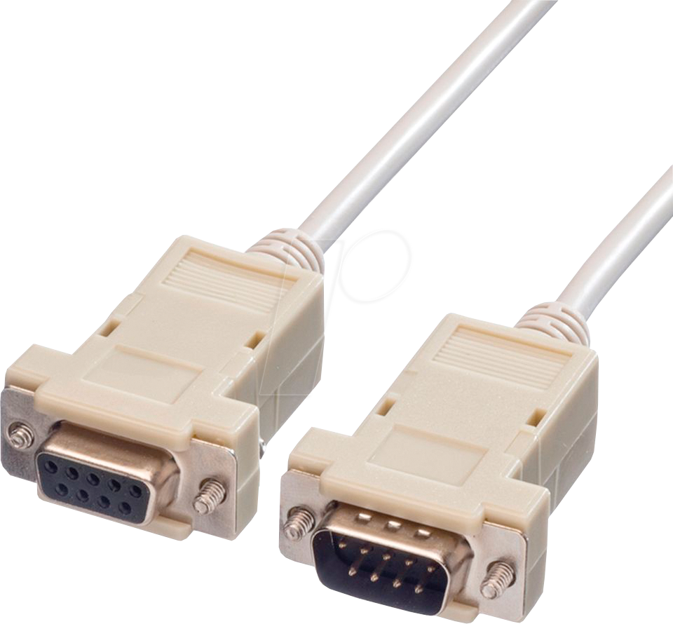 VALUE 11996233 - Kabel Seriell, 9-pol RS-232, Stecker/Buchse, weiß, 3,0 m