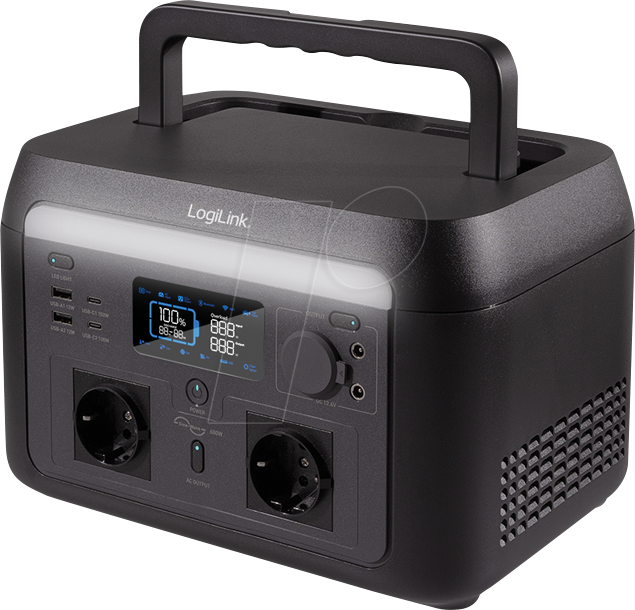 LOGILINK PPS0600 - Tragbare Powerstation, 600 W, LiFePO4-Akku, Tuya