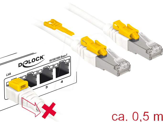 Thumbnail - DELOCK 85330 - Patchkabel RJ45 Cat.6A SFTP Secure 0,5 m
