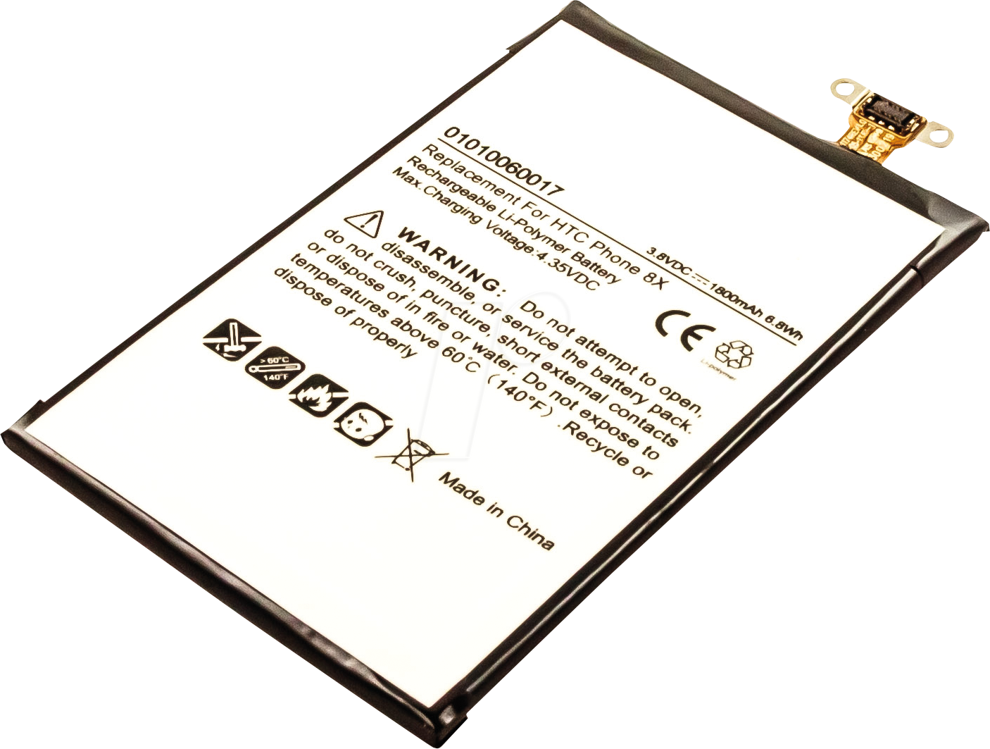 AKKU 30942 - Smartphone-Akku für HTC-Geräte, Li-Po, 1800 mAh