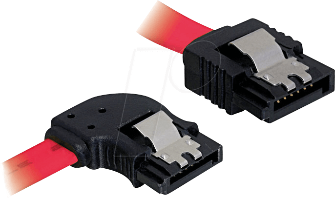 DELOCK 82603 - Kabel SATA 50cm rot li/ge Metall