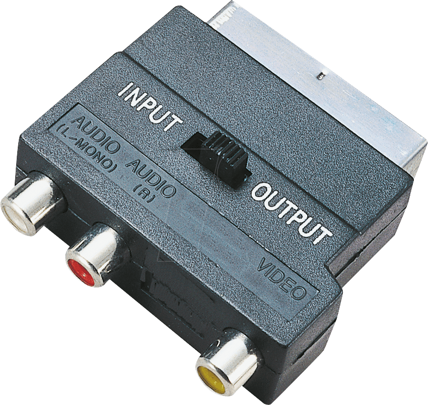 AVK 195 - Scart Stecker auf 3x Cinch Buchse mit Umschalter