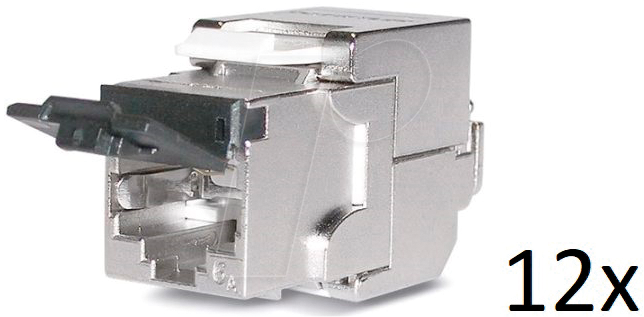 Thumbnail - DAT 418061-12 - RJ45 Modul geschirmt Cat.6A, Werkzeugfrei, 12er Pack