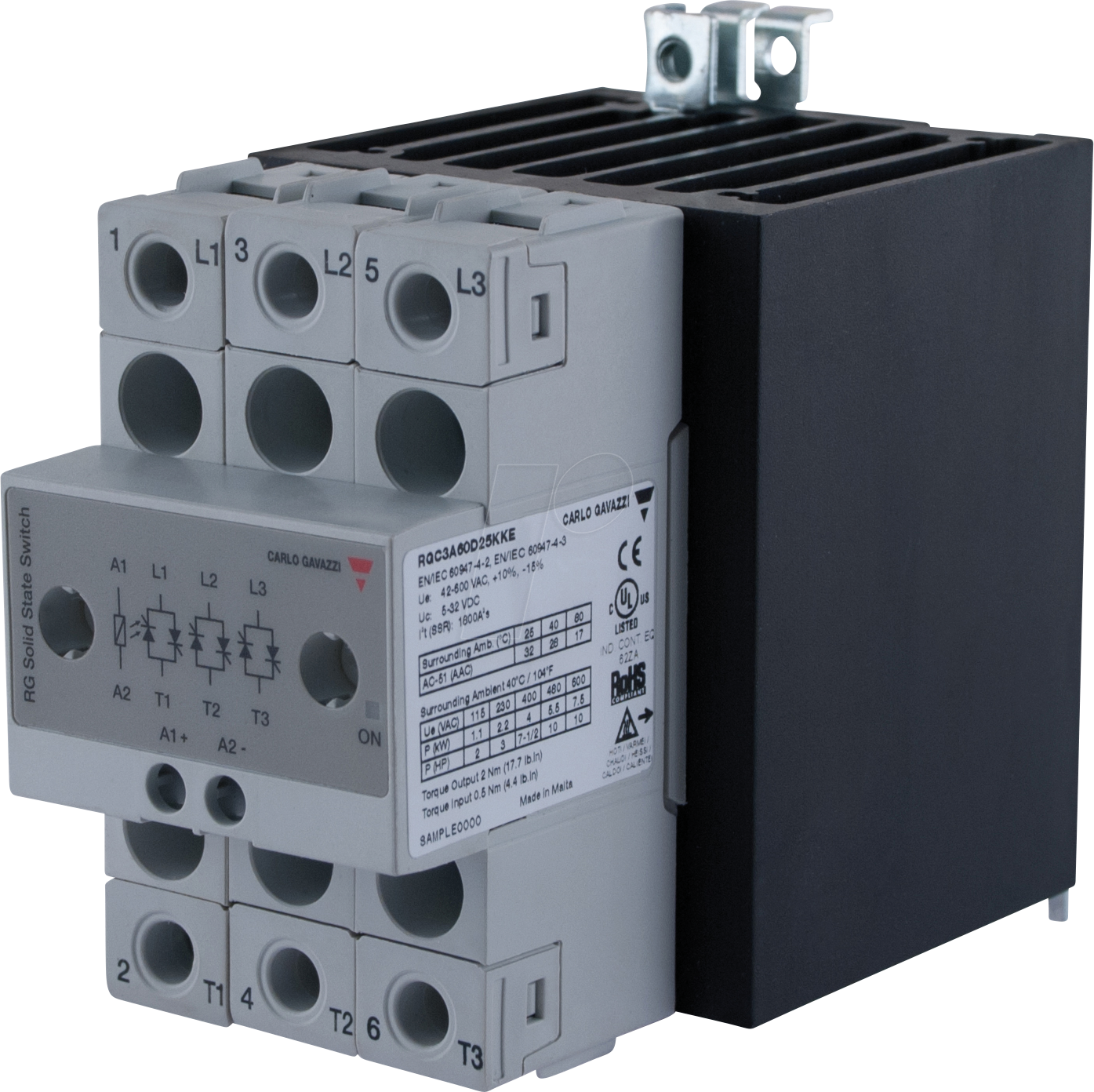 Thumbnail - RGC3A60D25KKE - Halbleiterrelais Typ RGC, 3-pol, 25 A, 42 - 660 V AC