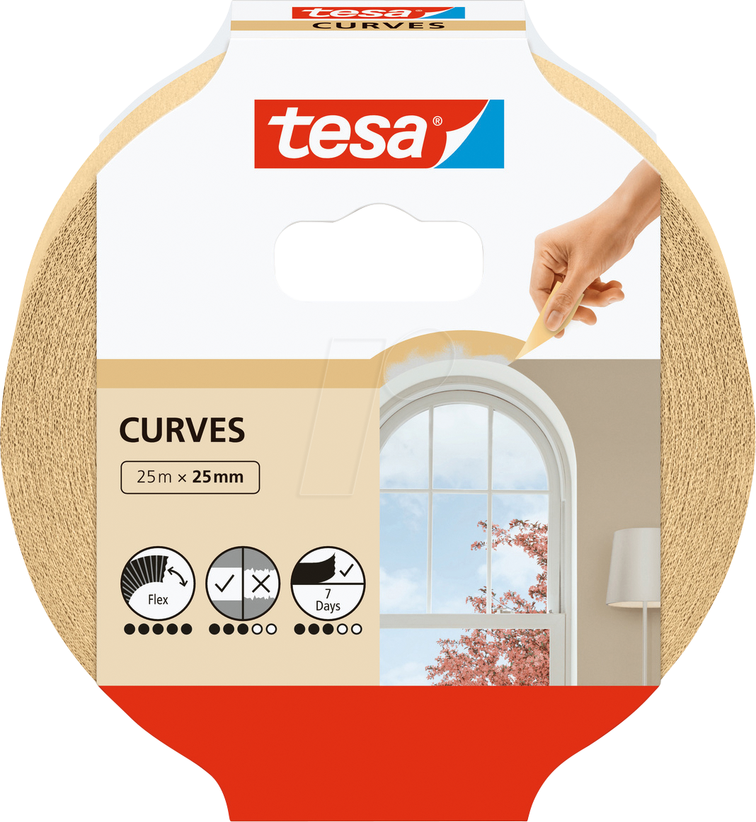 TESA 56533 - Malerband Kurven, 25 m x 25 mm