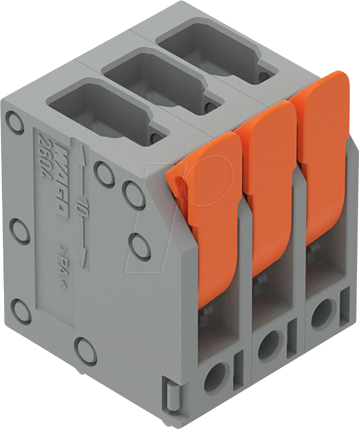 WAGO 2604-3102 - Leiterplattenklemme - RM 5 mm, Ø 4 mm², 2-polig