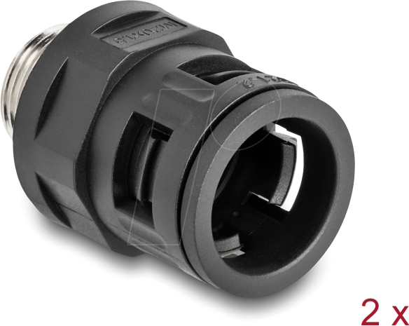 DELOCK 60454 - Schlauchverschraubung mit Messingaußengewinde M20 schwarz 2 Stk.