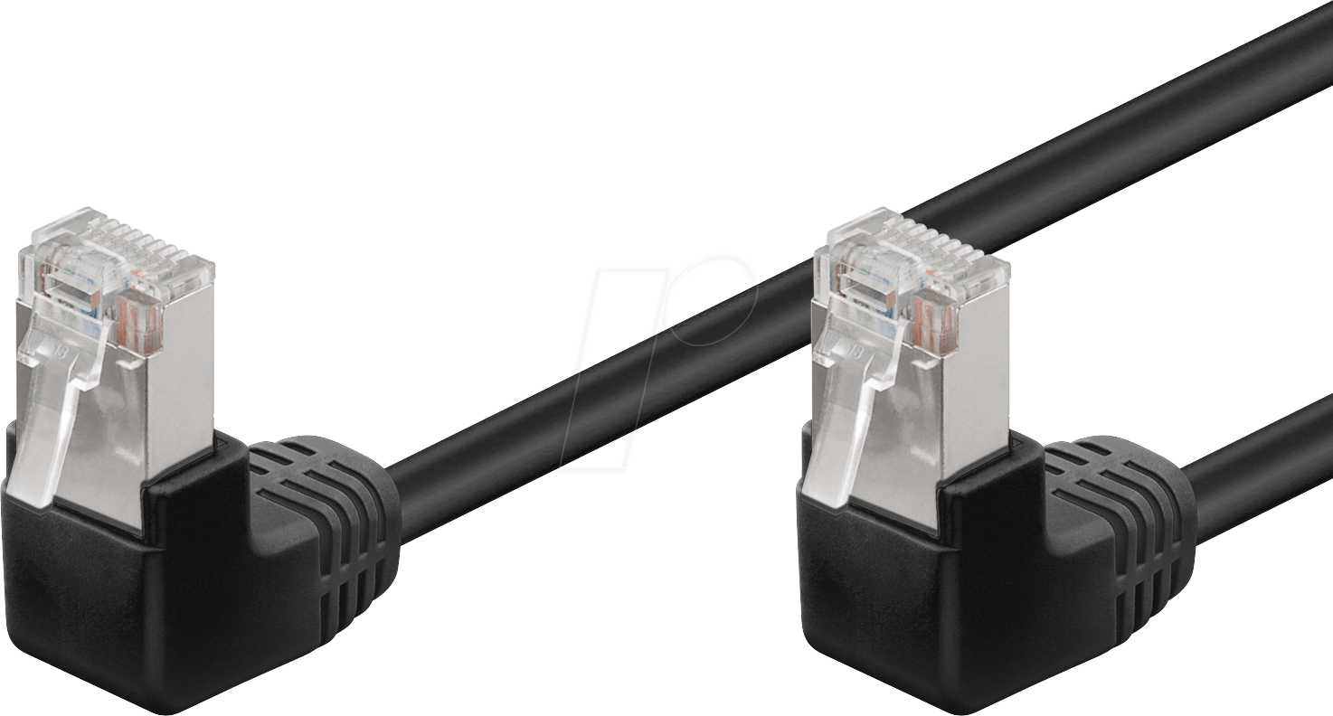 PK-C5 05SW2XAGW - 0,5 m Cat.5e Patchkabel,2x90° Stecker, schwarz