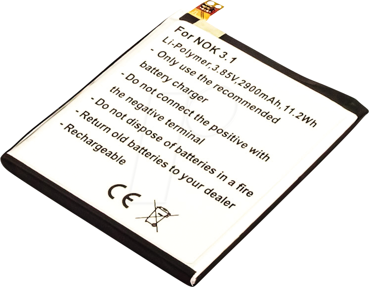 AKKU 13401 - Smartphone-Akku für Nokia-Geräte, Li-Po, 2900 mAh