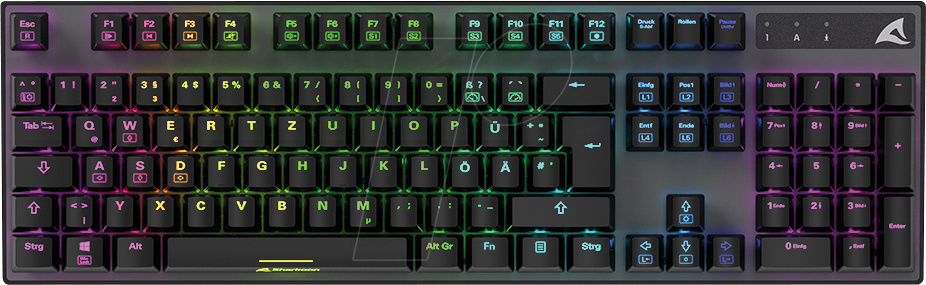 SHARK SGK20BROWN - Gaming-Tastatur, USB, RGB, Huano Brown, DE