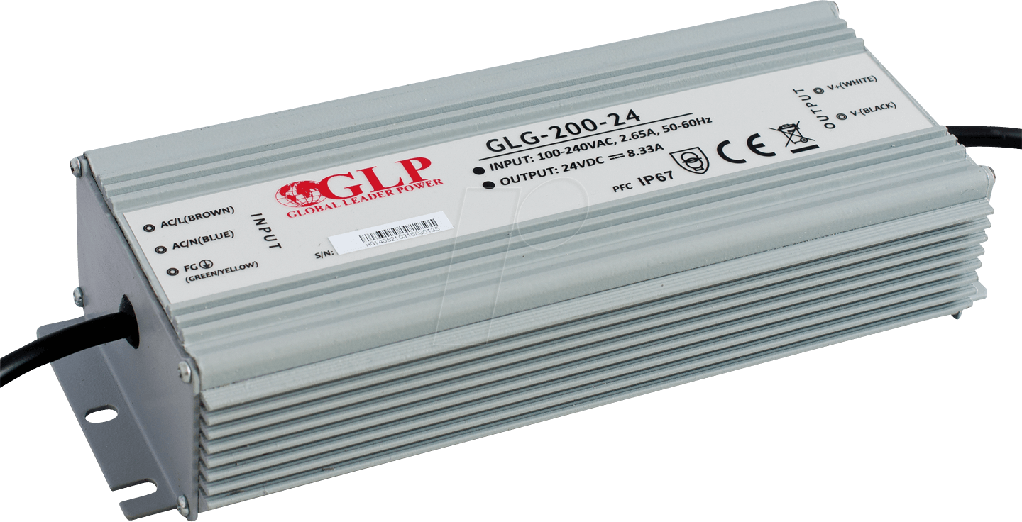GLG-200-24 - LED-Netzteil, 199,9 W, 24 V DC, 8,33 A, TÜV, IP67, CV+CC