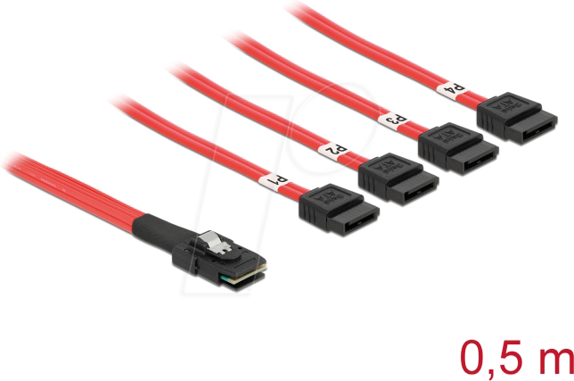 DELOCK 83057 - Mini SAS SFF-8087 > 4 x SATA 7 Pin 0,5 m