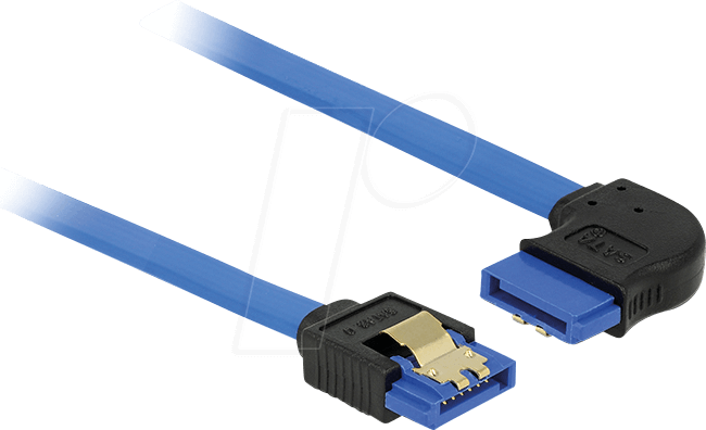 DELOCK 84989 - SATA 6 Gb/s Buchse gerade > SATA Buchse rechts 20 cm blau