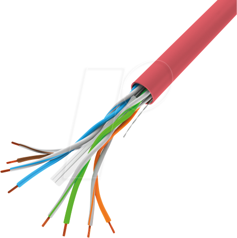 LBG 610CC0305R - CCA Verlegekabel, F-UTP, rot, 305 m