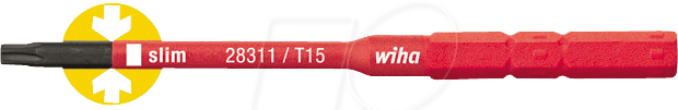 Thumbnail - WIHA 35508 - Bit TORX (TX), T15 x 75 mm, SoftFinish® electric slimBit