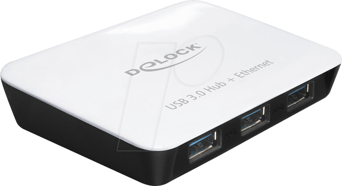 DELOCK 62431 - DELOCK USB 3.0 3-Port Hub + 1x Gigabit LAN