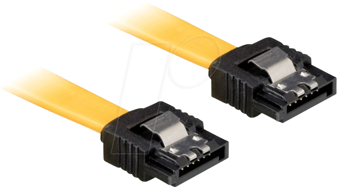 DELOCK 82464 - Kabel SATA 10cm gelb ge/ge Metall