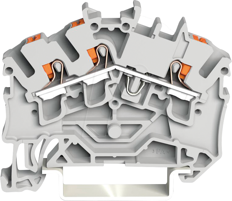 WAGO 2202-6301 - Durchgangsklemme, 3-Leiter, Ø 0,25 - 4 mm²