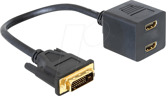 DELOCK 65069 - DVI Adapter, DVI 24+1 Stecker auf 2x HDMI Buchse