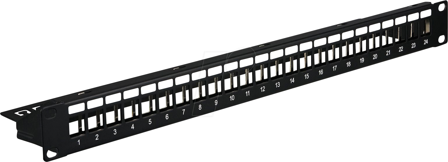 PATCH LEER 24SW - 19“ RJ45-Leerblech, unbestückt, schwarz