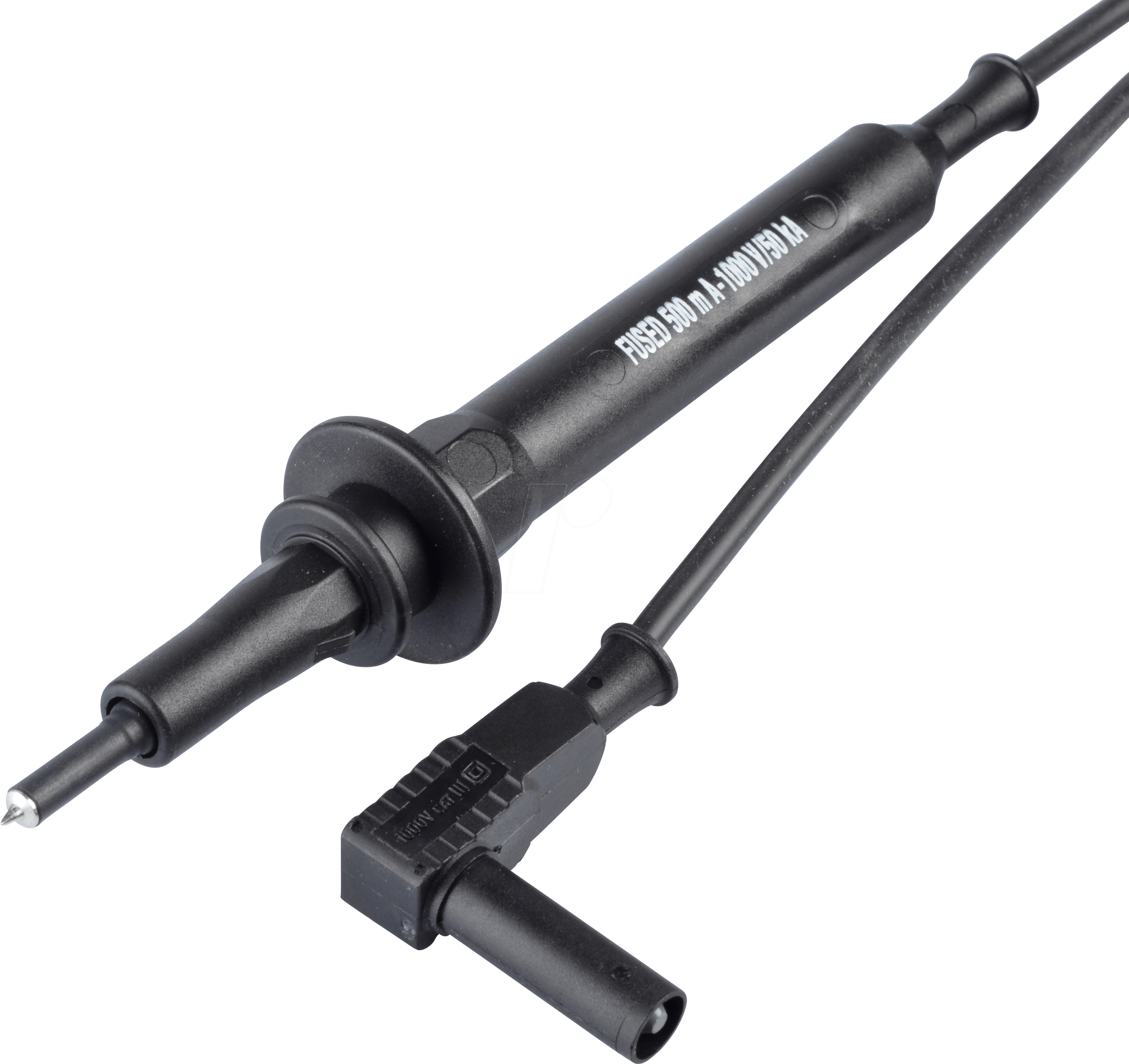 PSS 3941-05 SW - Prüfspitze mit Sicherung, schwarz, 500 mA, gewinkelt