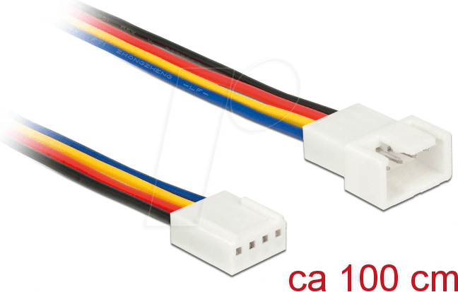DELOCK 85364 - Delock Kabel Power 4 Pin Stecker > 4 Pin Buchse PWM, 100 cm
