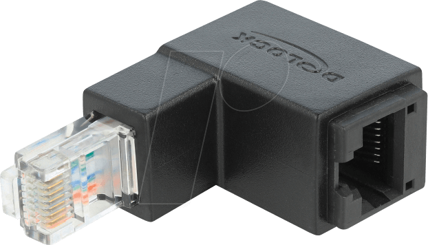 DELOCK 86423 - Netzwerk Adapter RJ45 Stecker/Buchse unten gewinkelt Cat.6 UTP