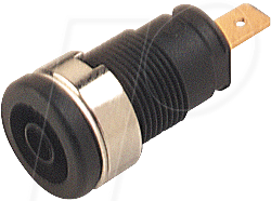 Thumbnail - SEB 2610F SW - Einbaubuchse, 4 mm, Faston, schwarz, gesichert