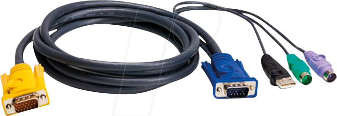 ATEN 2L-5302UP - KVM Kabel, VGA, PS/2, USB, 1,8 m