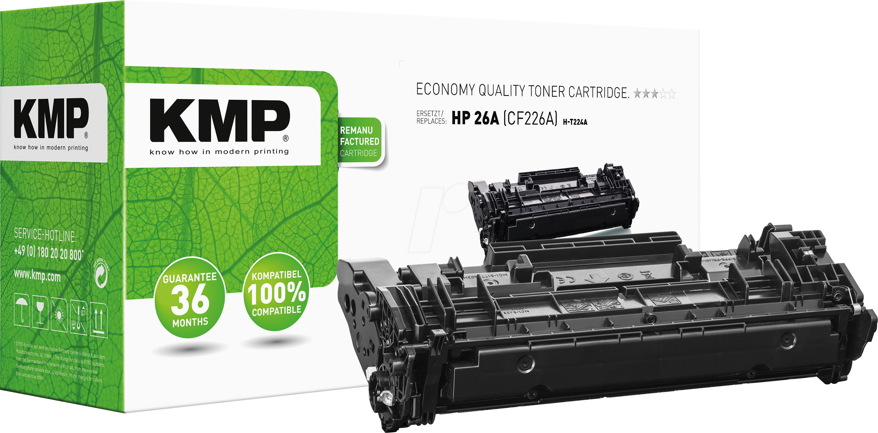 KMP 2539,4000 - Toner, schwarz, 26A, rebuilt, HP