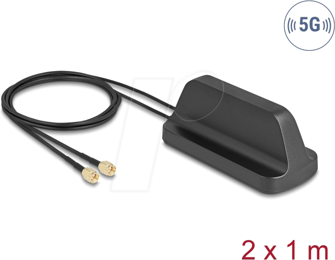 DELOCK 81485 - Antenne 5G LTE, WLAN SMA Stecker, omnidirektional, 1 m, schwarz