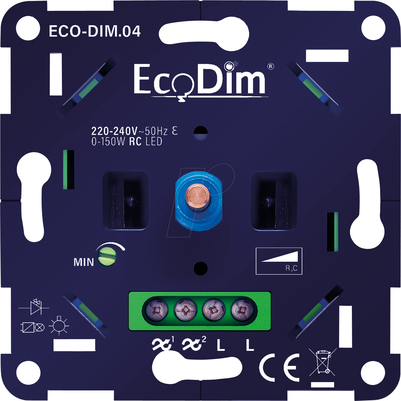 ECO-DIM.04 - LED-Dimmer, universal, 0-150 W, Phasenabschnitt (RC)