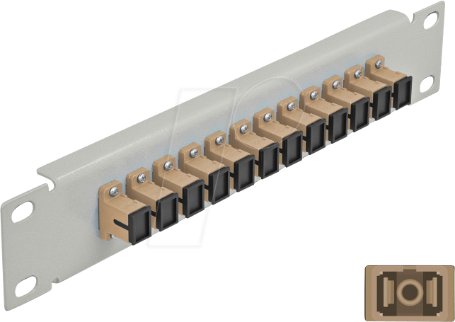 Thumbnail - DELOCK 66783 - LWL Patchpanel, 10'', 12-Port, SC Simplex, 1HE, grau