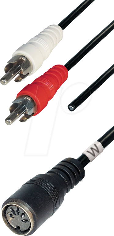 MATR A35 - 2x Cinch Stecker + Masse zu 5 pol. DIN Buchse, 0,2 m