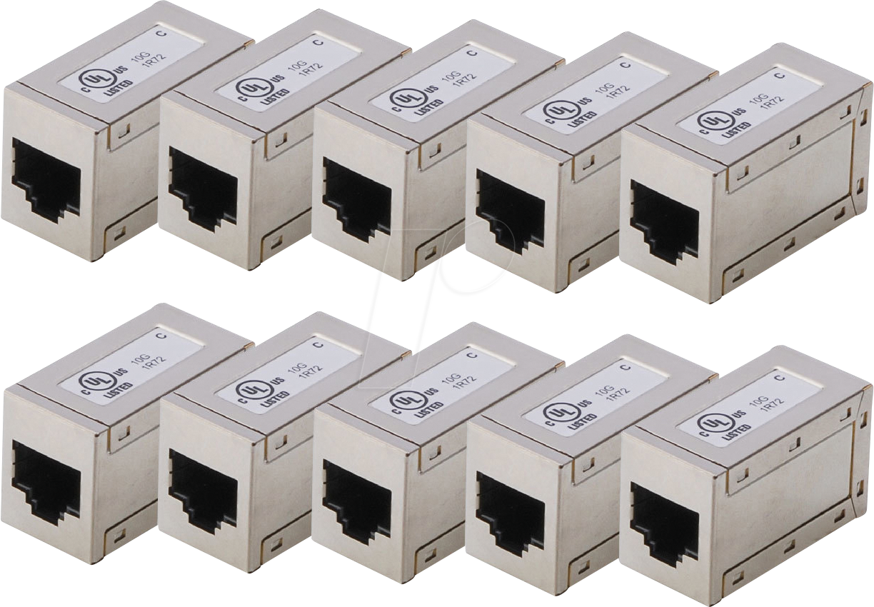 DIGI ATAG88C6S10 - Cat.6 Modularkupplung, geschirmt, 2x RJ45, 10 Stück