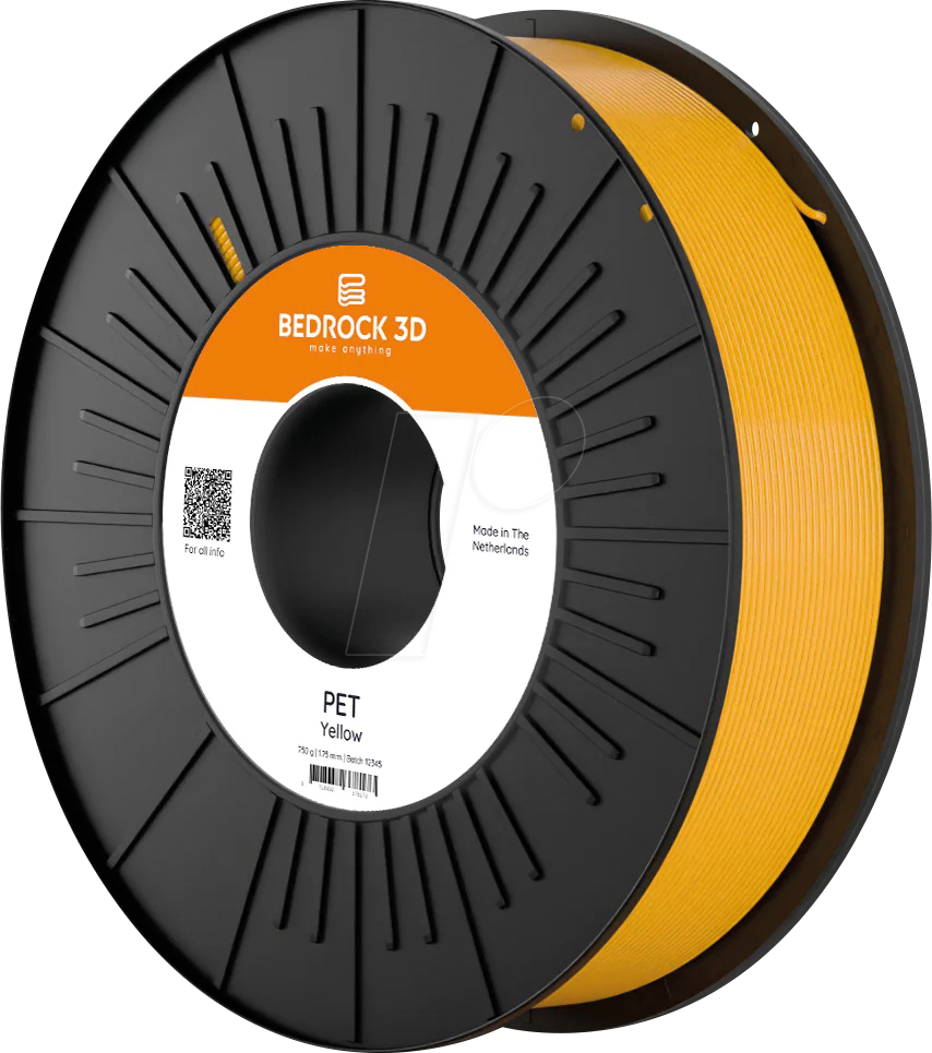 BEDROCK 3D 24825 - Filament, PET, gelb, 1,75 mm, 750 g