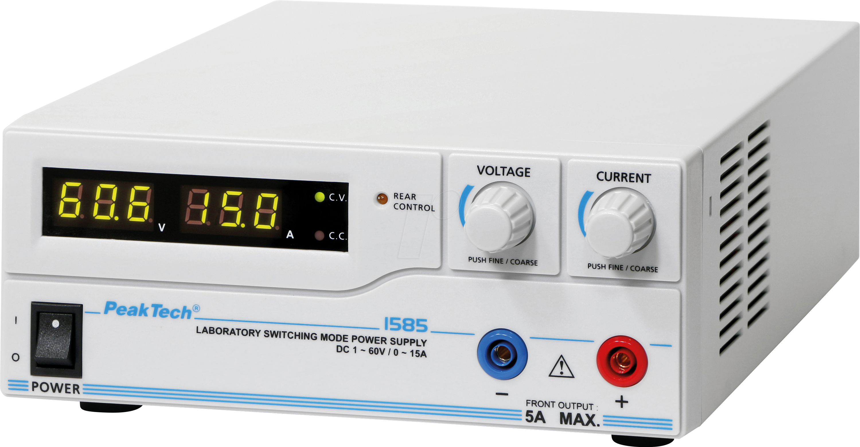 PEAKTECH 1585 - Labornetzgerät, 60 V, 15 + 5 A, fernsteuerbar über USB
