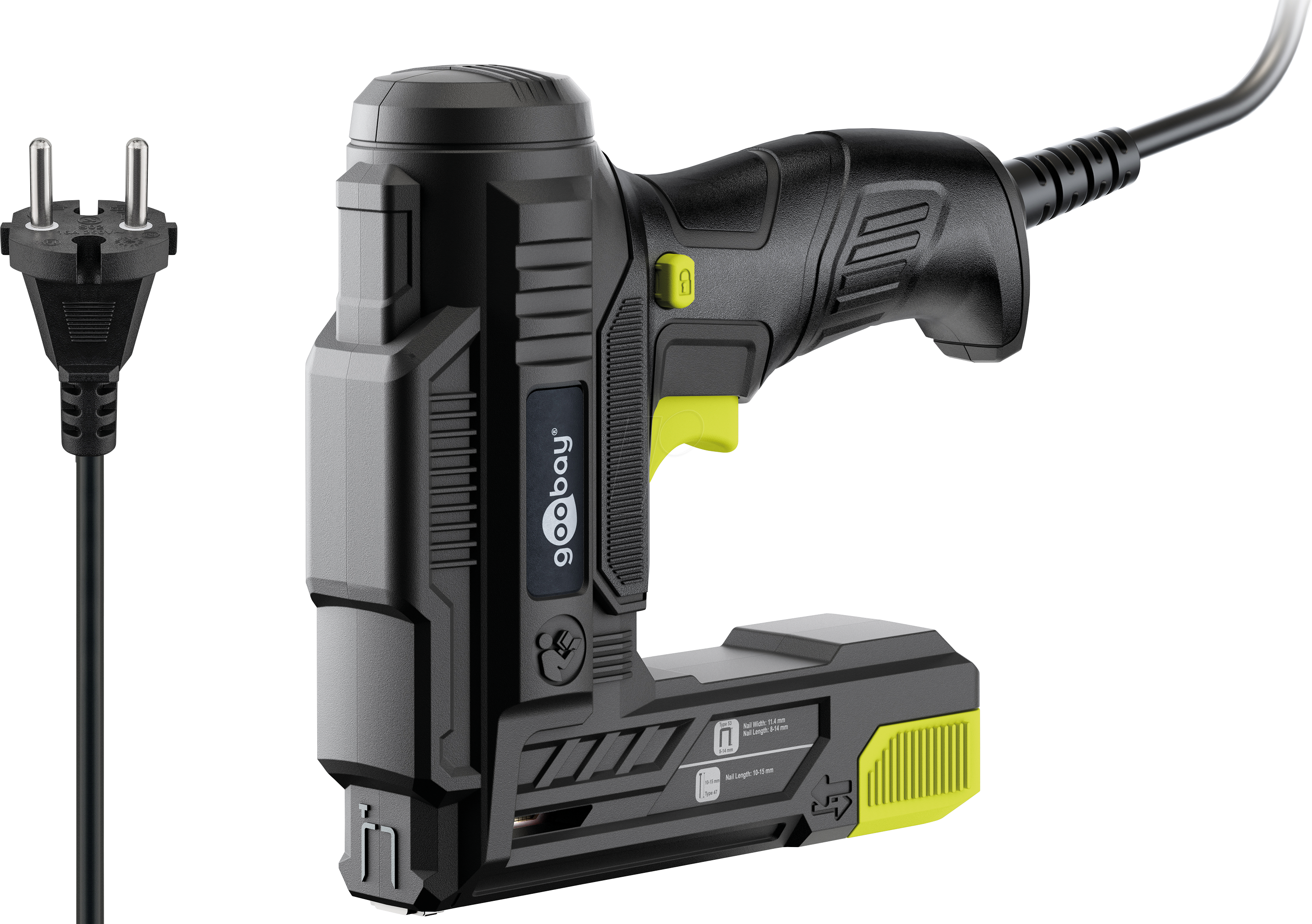 GOOBAY 77820 - Elektro-Tacker / Nagler, 2in1, mit reichlichem Zubehör