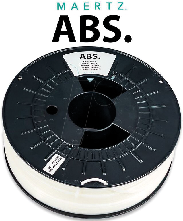 PMMA-1010-008 - Filament, ABS Weiß 2,85 mm, 1 kg