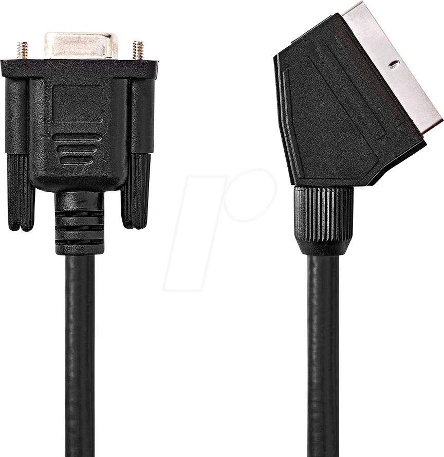 N CVGL31550BK20 - SCART-Kabel, SCART Stecker VGA Buchse, 2.00m, Rund