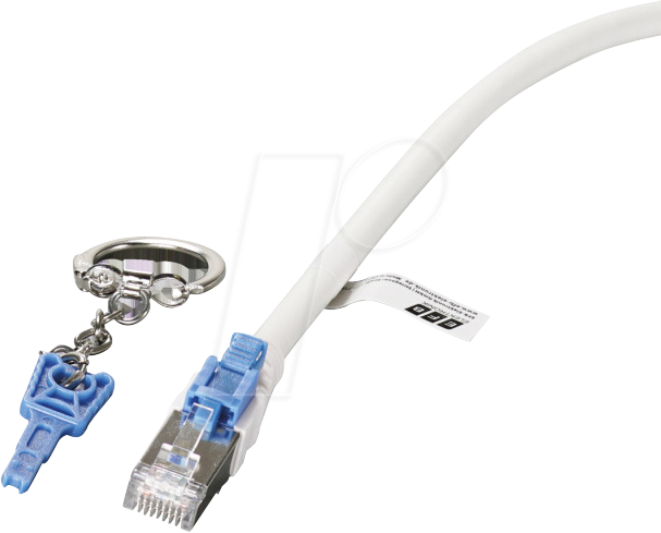 Thumbnail - EFB K5539WS2 - Patchkabel Cat.6a, S/FTP, 2 m, weiß, abschließbar