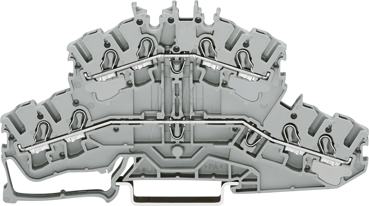 WAGO 2002-2401 - 4-Leiter-Doppelstockklemme, L/L, 2,5 mm², grau