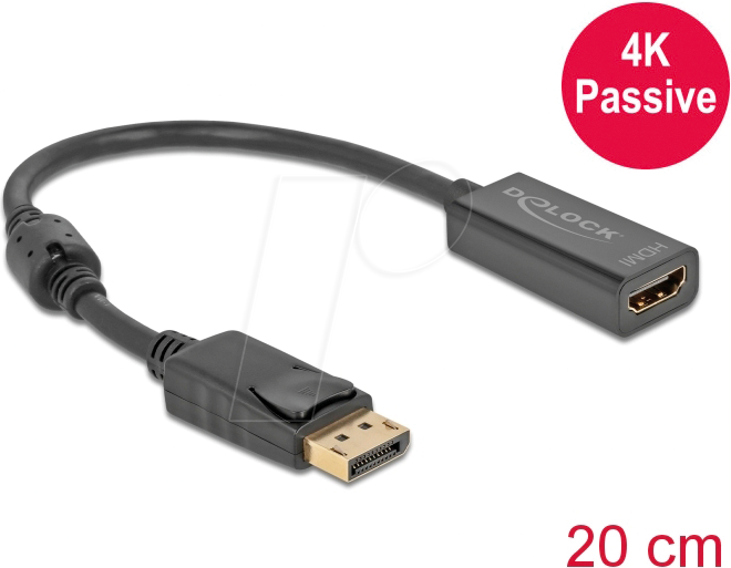 DELOCK 63559 - DisplayPort Adapter, DP 1.2 Stecker auf HDMI Buchse